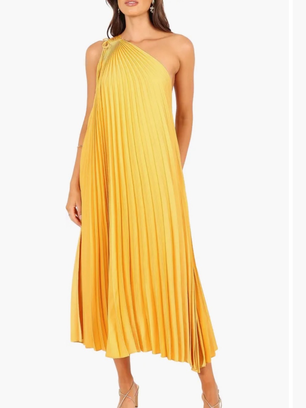 Vici Cali Pleated One-Shoulder Maxi Dress medium